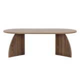 Tavolino da Salotto Marrone Noce Forma Ovale Materiale Piano in Legno Nobilitato 120x60x40h cm, Colore Ripiano Marrone - Nohaza