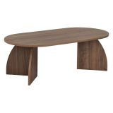 Tavolino da Salotto Marrone Noce Forma Ovale Materiale Piano in Legno Nobilitato 120x60x40h cm, Colore Ripiano Marrone - Nohaza