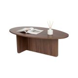 Tavolino da Salotto Marrone Noce Forma Ovale Materiale Piano in Legno Nobilitato 120x65x40h cm, Colore Ripiano Marrone - Parona
