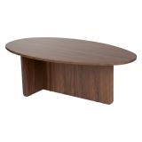 Tavolino da Salotto Marrone Noce Forma Ovale Materiale Piano in Legno Nobilitato 120x65x40h cm, Colore Ripiano Marrone - Parona