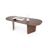Tavolino da Salotto Marrone Noce Forma Ovale Materiale Piano in Legno Nobilitato 130x65x40h cm, Colore Ripiano Marrone - Dozza