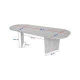 Tavolino da Salotto Marrone Noce Forma Ovale Materiale Piano in Legno Nobilitato 130x65x40h cm, Colore Ripiano Marrone - Dozza