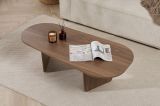 Tavolino da Salotto Marrone Noce Forma Ovale Materiale Piano in Legno Nobilitato 130x65x40h cm, Colore Ripiano Marrone - Dozza
