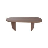 Tavolino da Salotto Marrone Noce Forma Ovale Materiale Piano in Legno Nobilitato 130x65x40h cm, Colore Ripiano Marrone - Dozza
