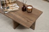 Tavolino da Salotto Marrone Noce Forma Rettangolare Materiale Piano in Legno Nobilitato 120x45x30h cm, Colore Ripiano Marrone - Marmorito