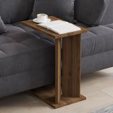 Tavolino da Salotto Marrone Noce Forma Rettangolare Materiale Piano in Legno Nobilitato 25x50x49h cm, Colore Ripiano Marrone - Ottone