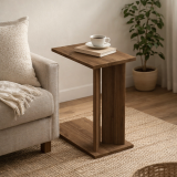 Tavolino da Salotto Marrone Noce Forma Rettangolare Materiale Piano in Legno Nobilitato 25x50x49h cm, Colore Ripiano Marrone - Ottone