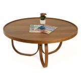 Tavolino da Salotto Marrone Noce Forma Rotondo Materiale Piano in Legno 100x100x46h cm, Colore Ripiano Marrone - Chiavenna