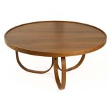 Tavolino da Salotto Marrone Noce Forma Rotondo Materiale Piano in Legno 100x100x46h cm, Colore Ripiano Marrone - Chiavenna