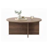 Tavolino da Salotto Marrone Noce Forma Rotondo Materiale Piano in Legno Nobilitato 90x90x40h cm, Colore Ripiano Marrone - Simbario
