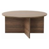 Tavolino da Salotto Marrone Noce Forma Rotondo Materiale Piano in Legno Nobilitato 90x90x40h cm, Colore Ripiano Marrone - Simbario