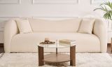Tavolino da Salotto Marrone Noce Forma Rotondo Materiale Piano in Vetro 75x75x40h cm, Colore Ripiano Trasparente - Canevino