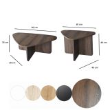 Tavolino da Salotto Marrone Noce Modulabile Forma Triangolare 90x60x35h cm, Sfumatura Colore Ripiano Noce - Saraceno