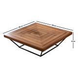 Tavolino da Salotto Marrone Noce Nero Forma Quadrato Materiale Piano in Legno Nobilitato 100x100x32h cm, Sfumatura Colore Struttura Noce - Sostene