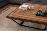 Tavolino da Salotto Marrone Noce Nero Forma Quadrato Materiale Piano in Legno Nobilitato 100x100x32h cm, Sfumatura Colore Struttura Noce - Sostene