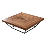 Tavolino da Salotto Marrone Noce Nero Forma Quadrato Materiale Piano in Legno Nobilitato 100x100x32h cm, Sfumatura Colore Struttura Noce - Sostene