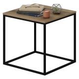 Tavolino da Salotto Marrone Noce Nero Forma Quadrato Materiale Piano in Legno Nobilitato 52x50x50h cm, Sfumatura Colore Struttura Noce - Tricase