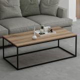 Tavolino da Salotto Marrone Noce Nero Forma Rettangolare Materiale Piano in Legno Nobilitato 120x60x42h cm, Sfumatura Colore Struttura Noce - Arcella