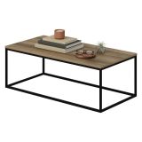 Tavolino da Salotto Marrone Noce Nero Forma Rettangolare Materiale Piano in Legno Nobilitato 120x60x42h cm, Sfumatura Colore Struttura Noce - Arcella