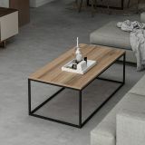 Tavolino da Salotto Marrone Noce Nero Forma Rettangolare Materiale Piano in Legno Nobilitato 120x60x42h cm, Sfumatura Colore Struttura Noce - Arcella