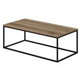 Tavolino da Salotto Marrone Noce Nero Forma Rettangolare Materiale Piano in Legno Nobilitato 120x60x42h cm, Sfumatura Colore Struttura Noce - Arcella