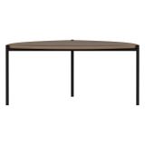 Tavolino da Salotto Marrone Noce Nero Forma Triangolare Materiale Piano in Legno Nobilitato 90x89x40h cm, Sfumatura Colore Struttura Noce - Atesino
