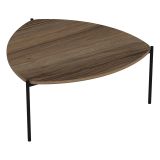 Tavolino da Salotto Marrone Noce Nero Forma Triangolare Materiale Piano in Legno Nobilitato 90x89x40h cm, Sfumatura Colore Struttura Noce - Atesino