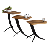 Tavolino da Salotto Marrone Noce Nero set 3 Pezzi Forma Rettangolare 35x60x45h cm, Colore Ripiano Marrone - Cetara