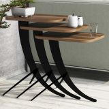 Tavolino da Salotto Marrone Noce Nero set 3 Pezzi Forma Rettangolare 35x60x45h cm, Colore Ripiano Marrone - Cetara