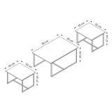 Tavolino da Salotto Marrone Noce Nero set 3 Pezzi Modulabili Forma Rettangolare 90x60x42h cm, Colore Ripiano Marrone - Calco