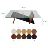 Tavolino da Salotto Marrone Noce Nero un Vano Forma Rettangolare 105x65x31h cm, Colore Ripiano Trasparente - Incarico