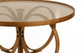 Tavolino da Salotto Marrone Noce Piano in Vetro Temperato Forma Ovale 100x100x47h cm, Materiale Struttura in Vetro - Gargallo