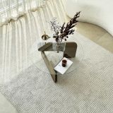 Tavolino da Salotto Marrone Noce Piano in Vetro Temperato Forma Rotondo 75x75x35h cm, Sfumatura Colore Struttura Noce - Cornalba