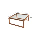 Tavolino da Salotto Marrone Noce Portariviste Forma Quadrata 90x90x40h cm, Sfumatura Colore Struttura Noce - Aldino