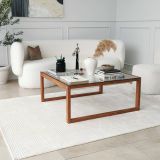 Tavolino da Salotto Marrone Noce Portariviste Forma Quadrata 90x90x40h cm, Sfumatura Colore Struttura Noce - Aldino