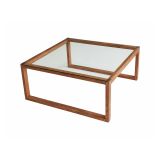 Tavolino da Salotto Marrone Noce Portariviste Forma Quadrata 90x90x40h cm, Sfumatura Colore Struttura Noce - Aldino