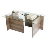 Tavolino da Salotto Marrone Noce Portariviste Forma Rettangolare 105x65x40h cm, Sfumatura Colore Struttura Noce - Teti