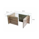 Tavolino da Salotto Marrone Noce Portariviste Forma Rettangolare 105x65x40h cm, Sfumatura Colore Struttura Noce - Teti