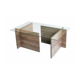 Tavolino da Salotto Marrone Noce Portariviste Forma Rettangolare 105x65x40h cm, Sfumatura Colore Struttura Noce - Teti
