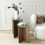 Tavolino da Salotto Marrone Noce Portariviste Forma Rettangolare 40x40x60h cm, Sfumatura Colore Struttura Noce - Ballabio