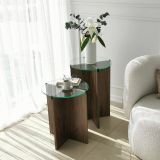 Tavolino da Salotto Marrone Noce Portariviste Forma Rettangolare 40x40x60h cm, Sfumatura Colore Struttura Noce - Ballabio