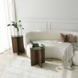 Tavolino da Salotto Marrone Noce Portariviste Forma Rettangolare 40x40x60h cm, Sfumatura Colore Struttura Noce - Ballabio