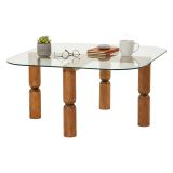 Tavolino da Salotto Marrone Noce Portariviste Forma Rettangolare 80x80x40h cm, Sfumatura Colore Struttura Noce - Gran