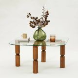 Tavolino da Salotto Marrone Noce Portariviste Forma Rettangolare 80x80x40h cm, Sfumatura Colore Struttura Noce - Gran