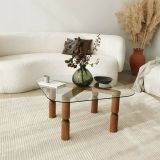 Tavolino da Salotto Marrone Noce Portariviste Forma Rettangolare 80x80x40h cm, Sfumatura Colore Struttura Noce - Gran