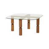 Tavolino da Salotto Marrone Noce Portariviste Forma Rettangolare 80x80x40h cm, Sfumatura Colore Struttura Noce - Gran