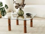 Tavolino da Salotto Marrone Noce Portariviste Forma Rettangolare 80x80x40h cm, Sfumatura Colore Struttura Noce - Gran