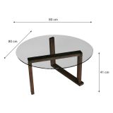 Tavolino da Salotto Marrone Noce Portariviste Forma Rettangolare 80x80x41h cm, Sfumatura Colore Struttura Noce - Ragia