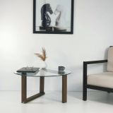 Tavolino da Salotto Marrone Noce Portariviste Forma Rettangolare 80x80x41h cm, Sfumatura Colore Struttura Noce - Ragia