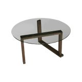 Tavolino da Salotto Marrone Noce Portariviste Forma Rettangolare 80x80x41h cm, Sfumatura Colore Struttura Noce - Ragia